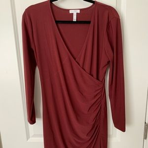 Maroon Leith Wrap Dress